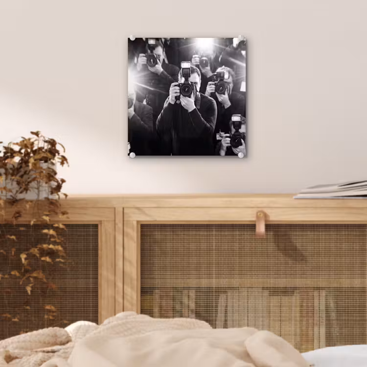 Mensen - Camera - Flitslicht - Zwart-wit - Media plexiglas 5mm klein -sfeer4