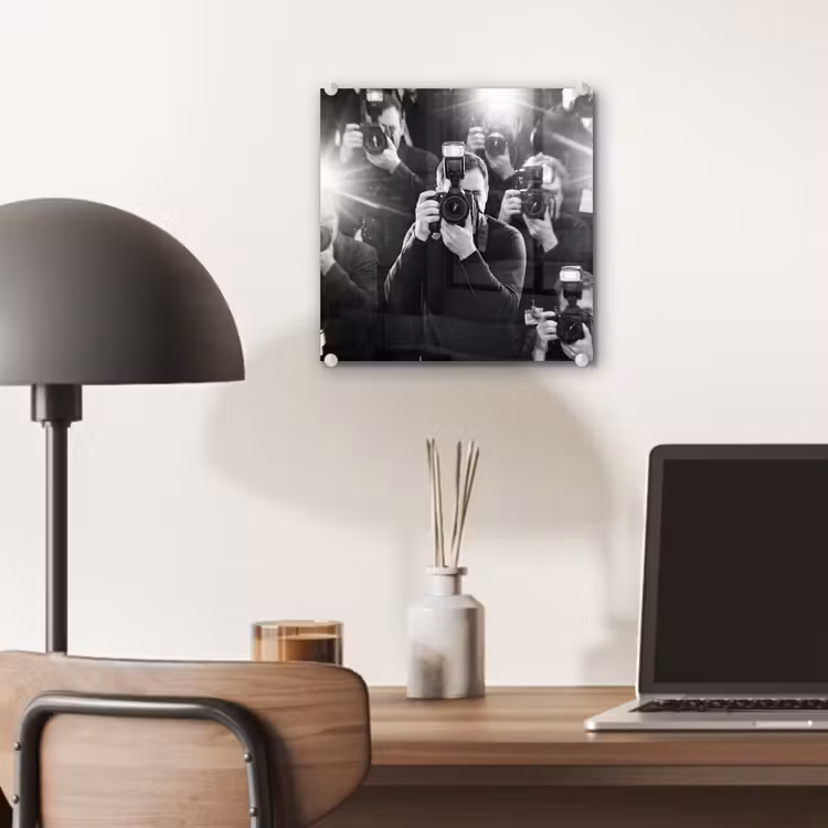 Mensen - Camera - Flitslicht - Zwart-wit - Media plexiglas 5mm klein -sfeer6