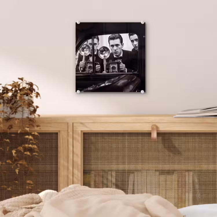 Fotograaf - Camera - Vintage - Journalistiek - Zwart-wit plexiglas 5mm klein -sfeer4