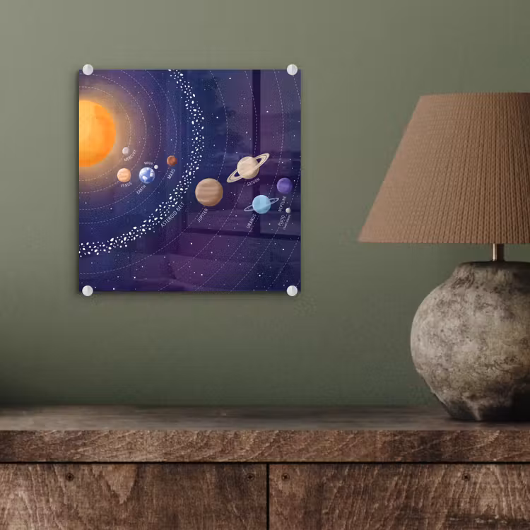 Planetenstelsel - Ruimte - Illustratie plexiglas 5mm klein -sfeer3
