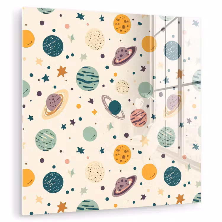 Planeten - Retro - Kleurrijk plexiglas 5mm klein 11 -zzzproduct_nieuw