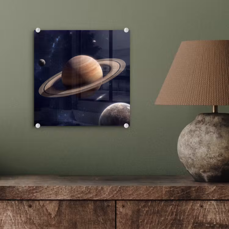 Planeten - Saturnus - Ruimte plexiglas 5mm klein -sfeer3