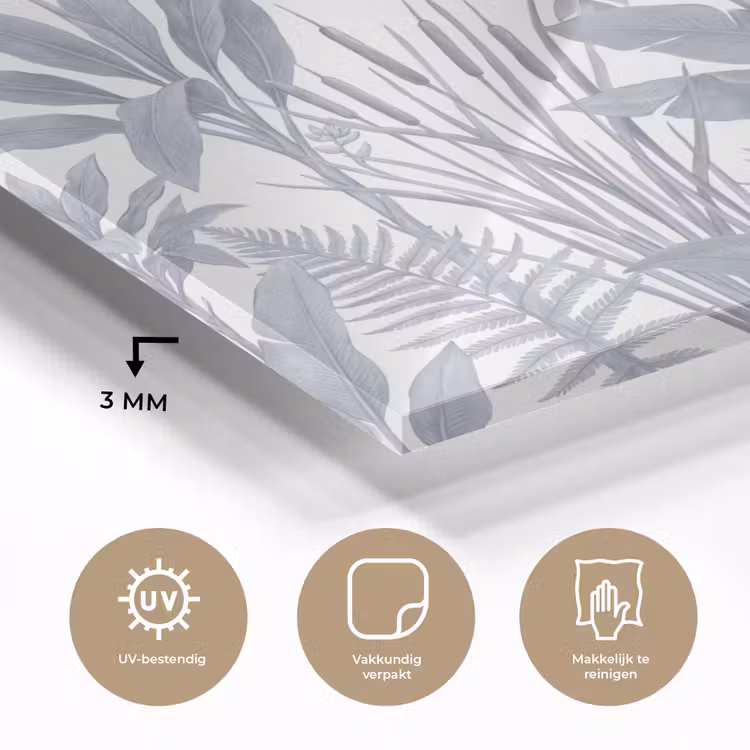 Planten - Bladeren - Natuur - Grijs plexiglas 5mm klein -sfeer2