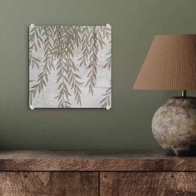 Planten - Mozaïek - Patroon - Groen - Blauw plexiglas 5mm klein -sfeer3