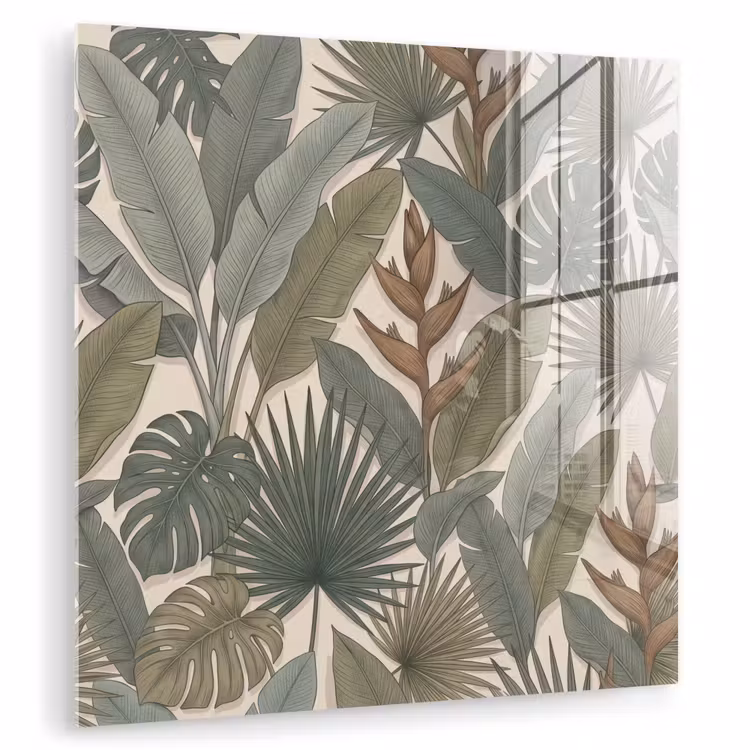 Planten - Tropisch - Natuur - Illustratie - Groen plexiglas 5mm klein -zzzproduct_nieuw