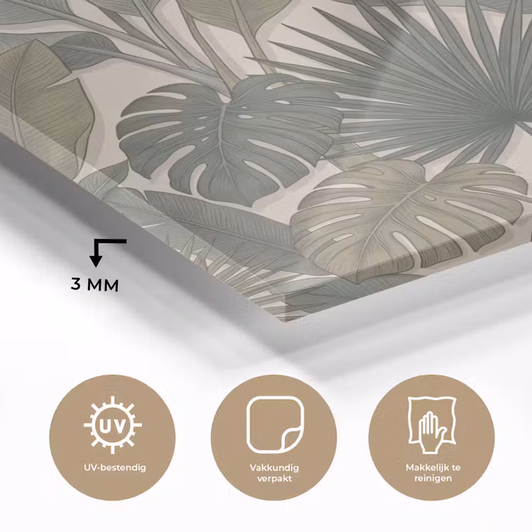 Planten - Tropisch - Natuur - Illustratie - Groen plexiglas 5mm klein -sfeer2