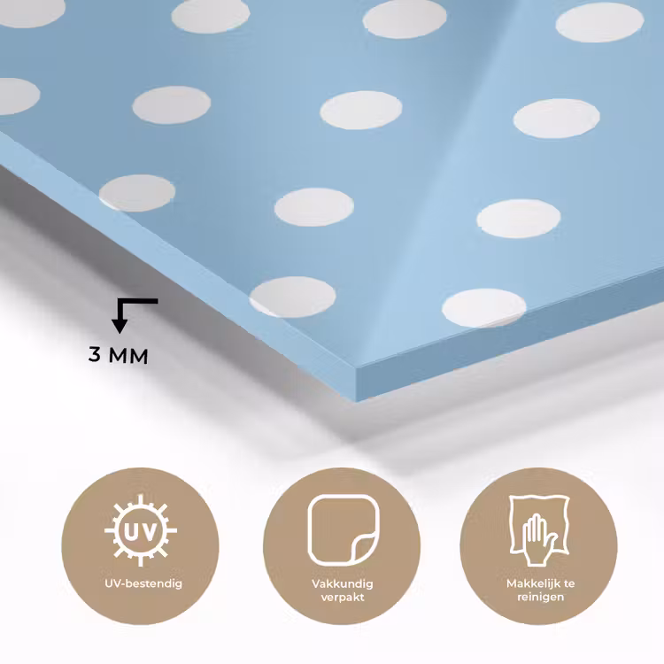 Polka - Dots - Blauw plexiglas 5mm klein 11 -sfeer2