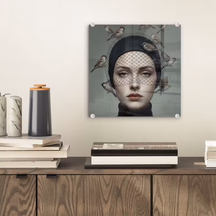 Portret - Vogels - Zwart plexiglas 5mm klein -sfeer1