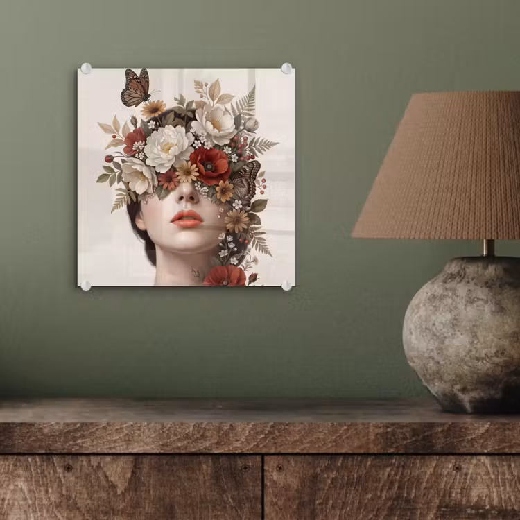 Portret - Bloemen - Cremé plexiglas 5mm klein -sfeer3