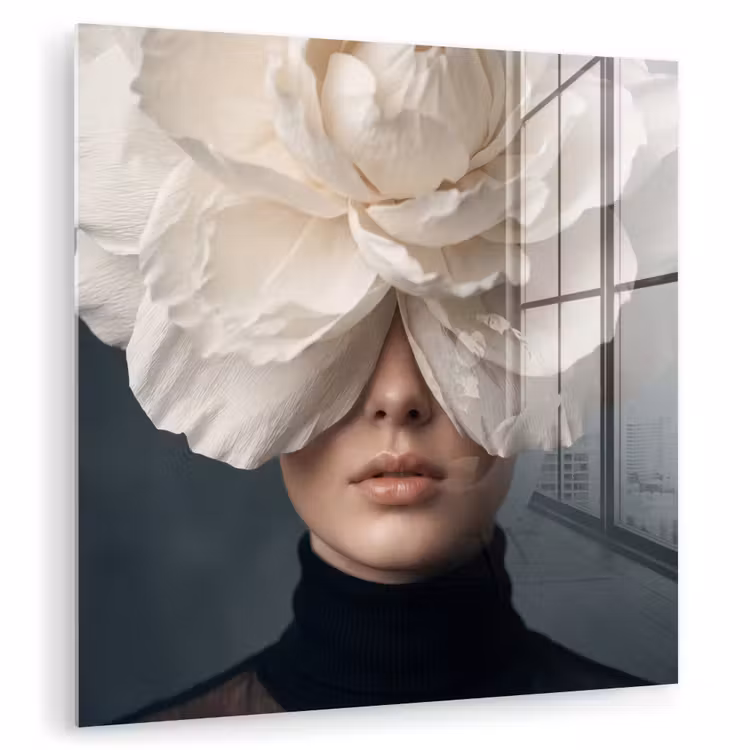 Portret - Mysterieus - Wit plexiglas 5mm klein -zzzproduct_nieuw