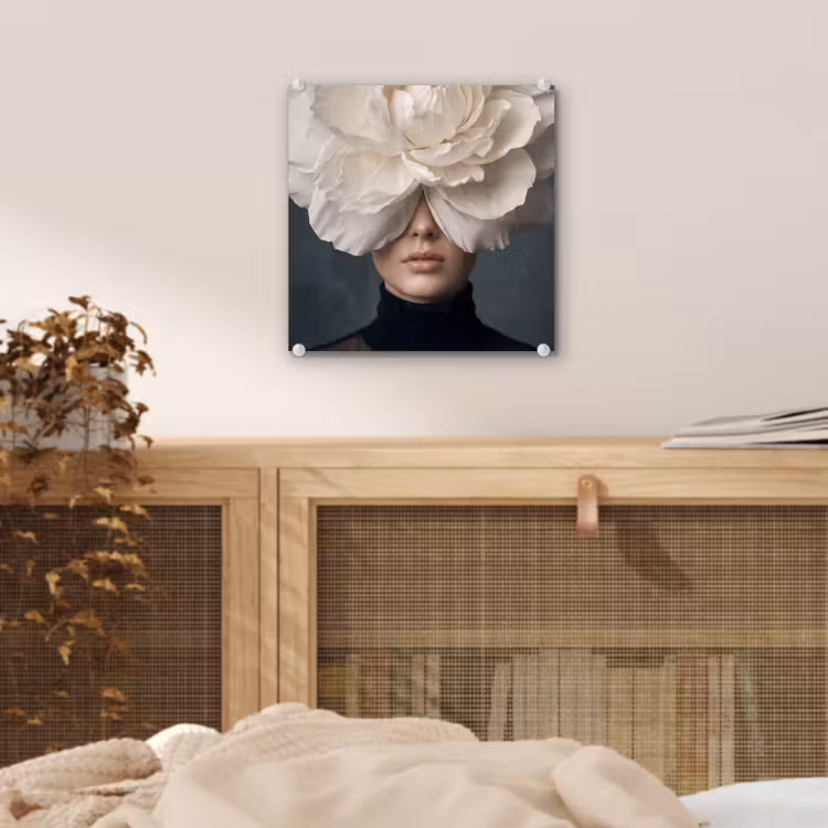 Portret - Mysterieus - Wit plexiglas 5mm klein -sfeer4