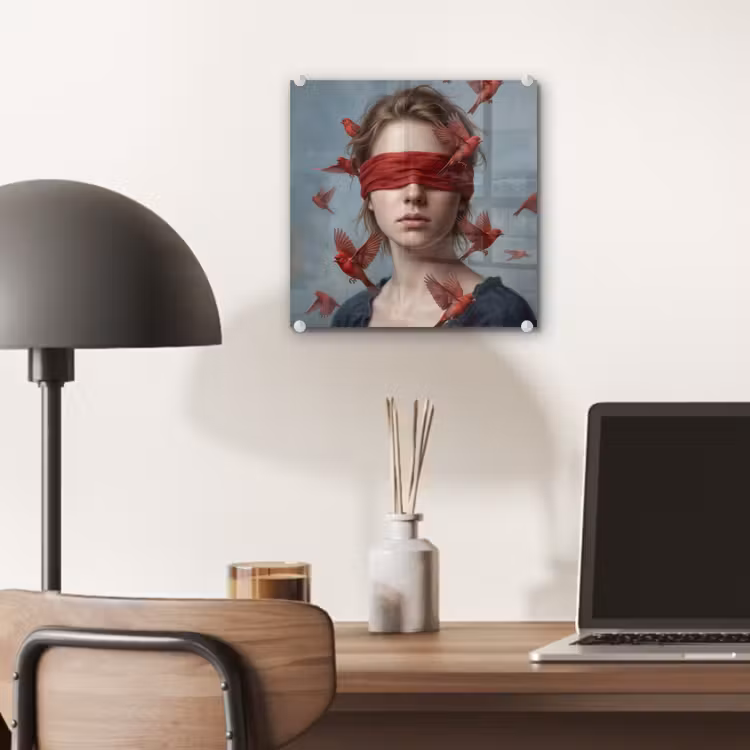 Portret - Krachtig - Rood plexiglas 5mm klein -sfeer6