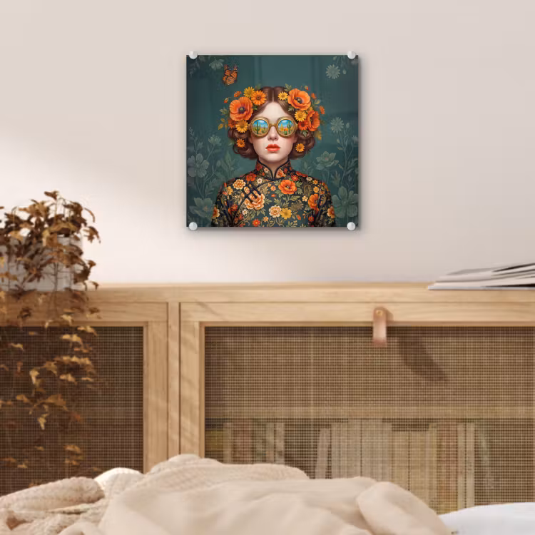 Portret - Vrouw - Kleurrijk - Expressief plexiglas 5mm klein -sfeer4