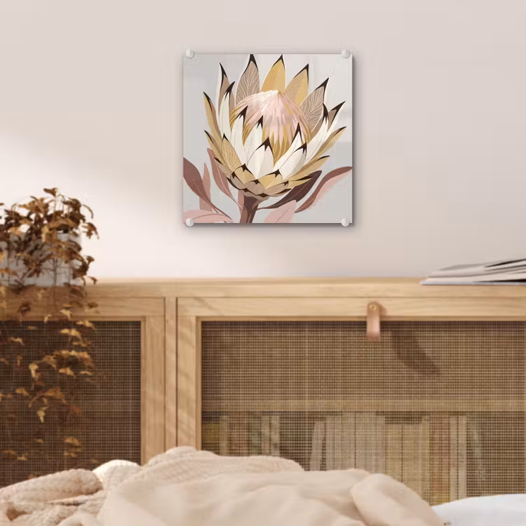 Protea - Bloem - Botanisch - Beige plexiglas 5mm klein -sfeer4
