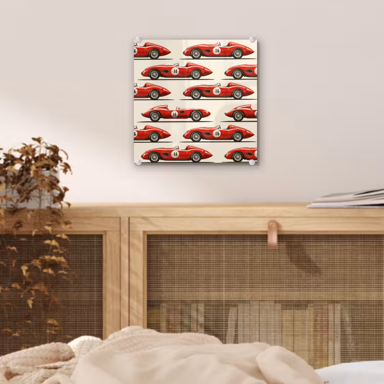 Raceauto - Retro - Rood plexiglas 5mm klein 11 -sfeer4