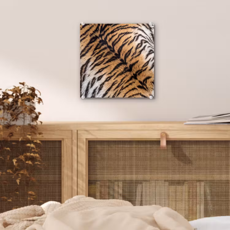 Realistisch - Tijgervacht - Zwart plexiglas 5mm klein -sfeer4