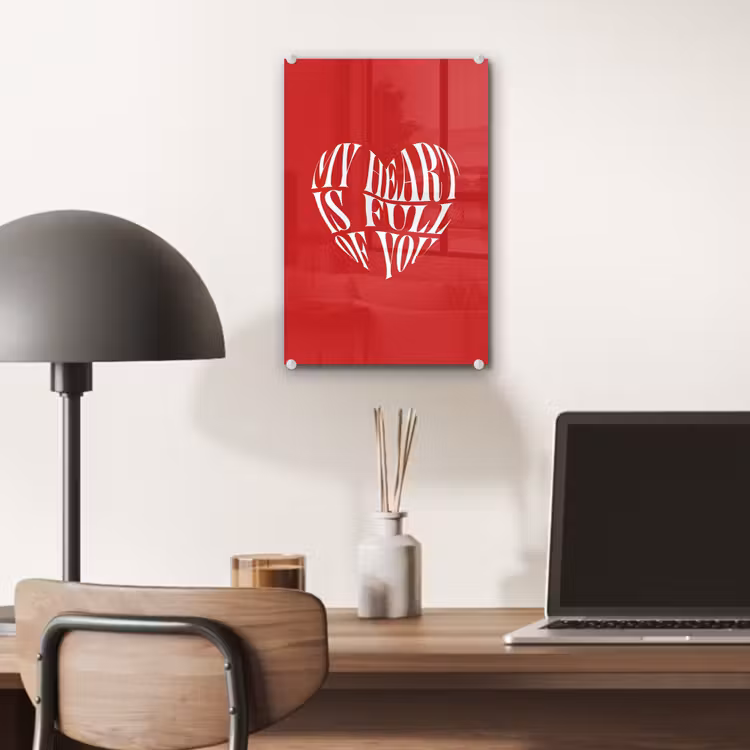 Rood - Hart- Tekst - Valentijn plexiglas 5mm klein -sfeer6