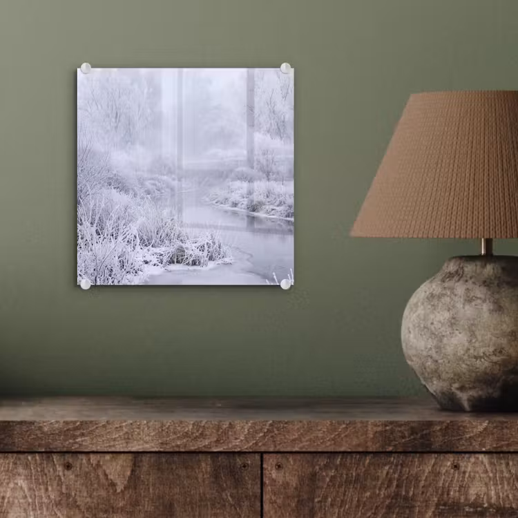 Rivier - Sneeuw - Bos - Winter - Schilderachtig plexiglas 5mm klein -sfeer3