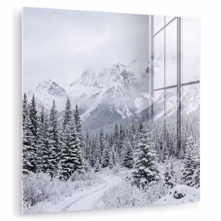 Weg - Bergen - Sneeuw - Naaldbos - Avontuurlijk plexiglas 5mm klein -zzzproduct_nieuw