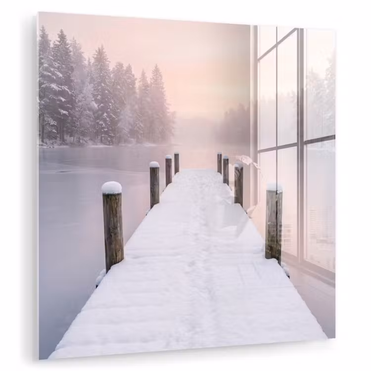 Steiger - Meer - Mist - Winter - Serene plexiglas 5mm klein -zzzproduct_nieuw