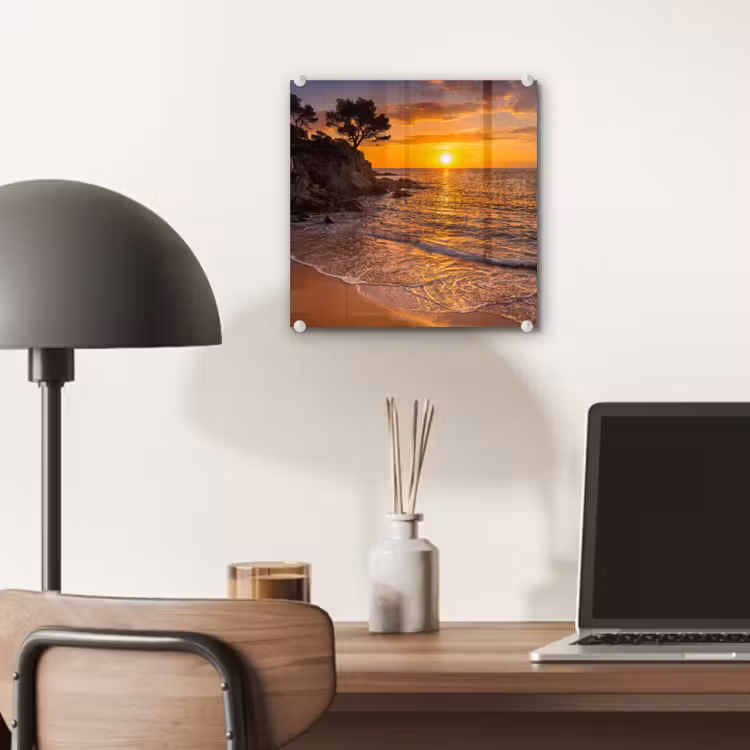 Zee - Kust - Zonsondergang - Natuur - Oranje plexiglas 5mm klein -sfeer6