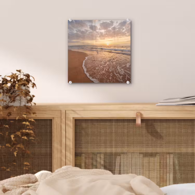 Zee - Kustlijn - Wolken - Landschap - Oranje plexiglas 5mm klein -sfeer4