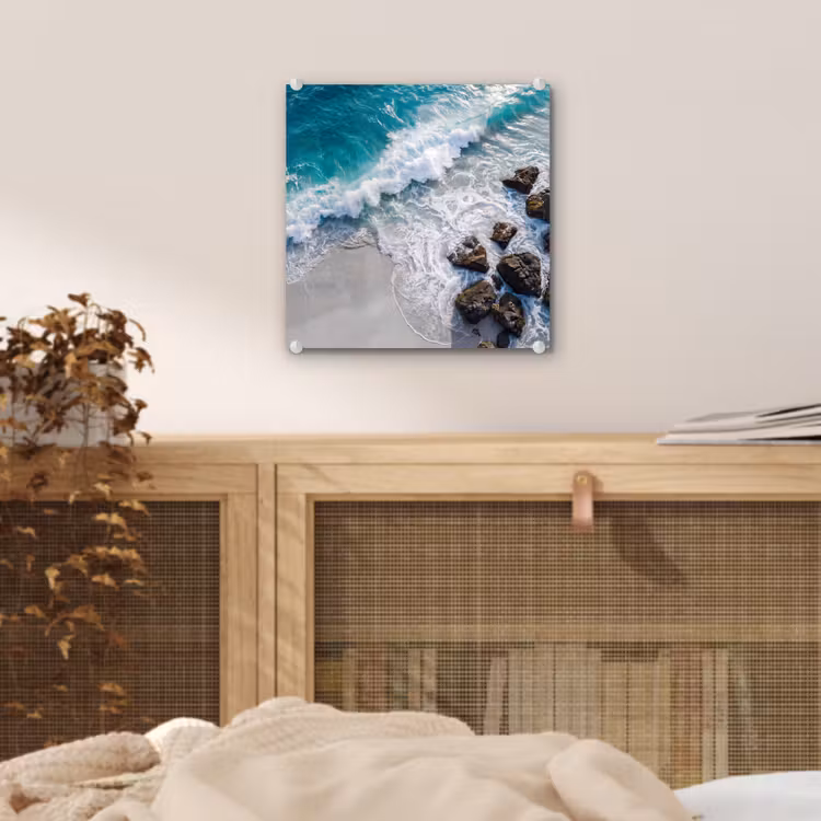Zee - Golf - Strand - Natuur - Blauw plexiglas 5mm klein -sfeer4