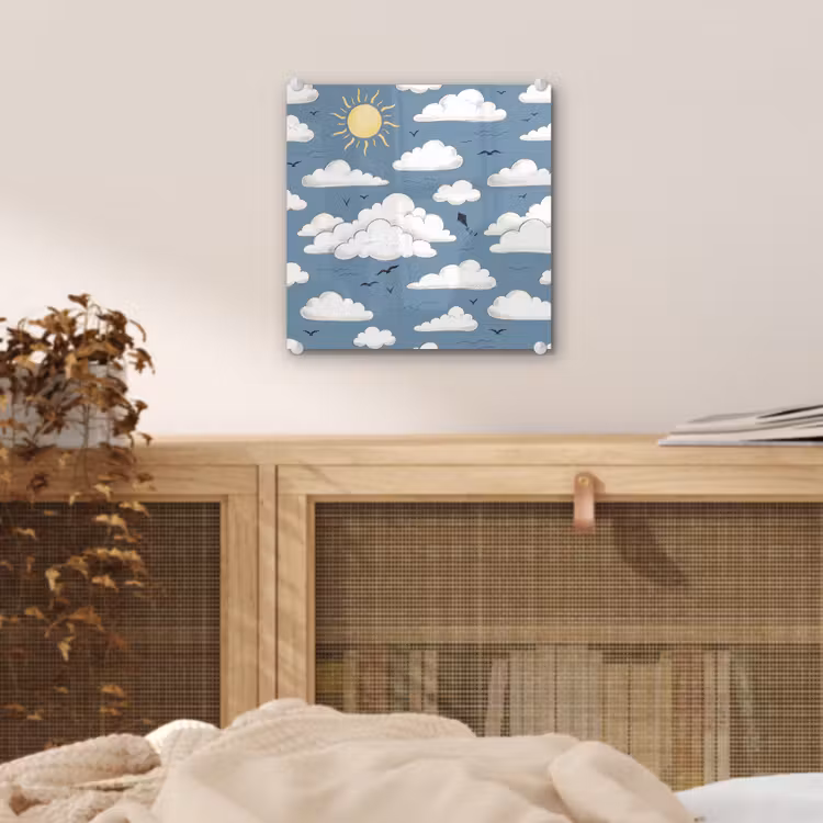 Lucht - Zon - Wolken - Natuur - Blauw plexiglas 5mm klein -sfeer4