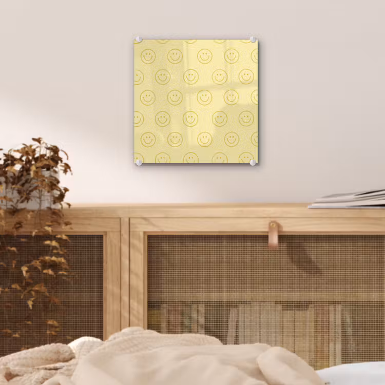 Smileys - Patroon - Retro - Zachtgeel plexiglas 5mm klein 11 -sfeer4