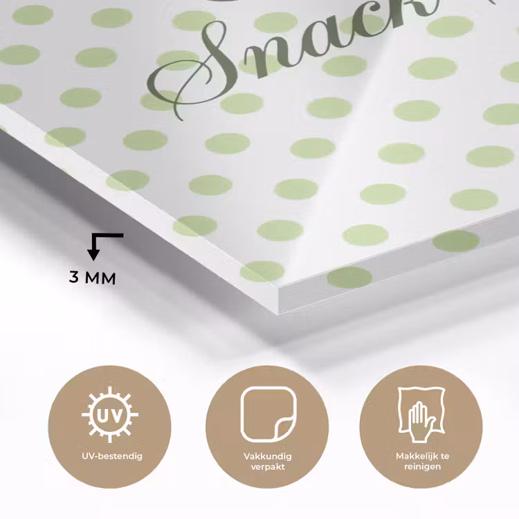 Snack Station - Groen - Stippen plexiglas 5mm klein -sfeer2