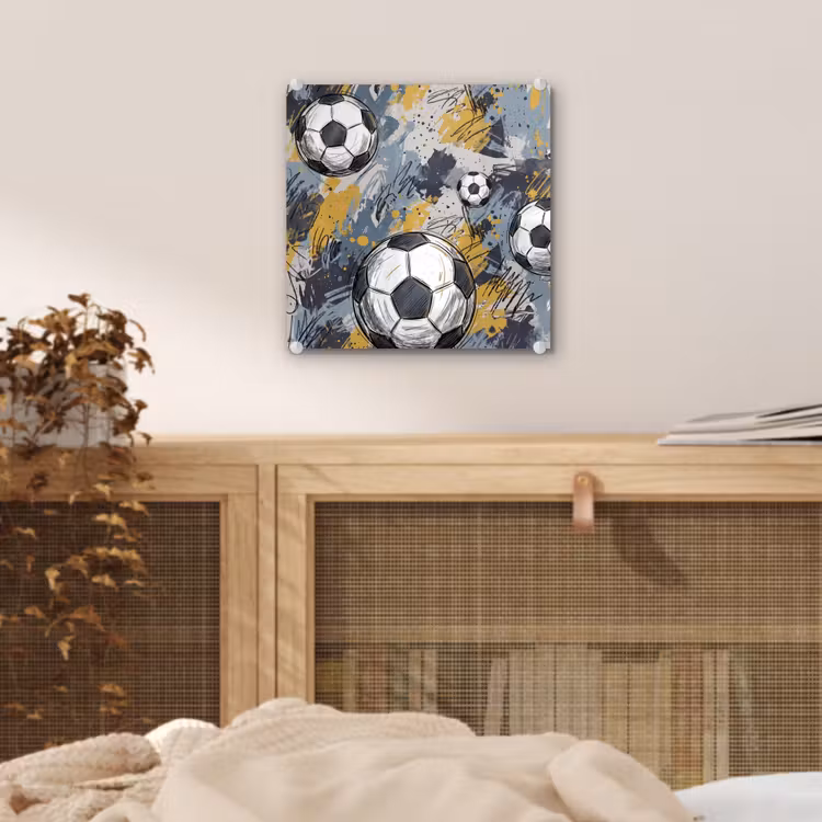 Voetbal - Abstract - Sport - Kleurrijk plexiglas 5mm klein -sfeer4