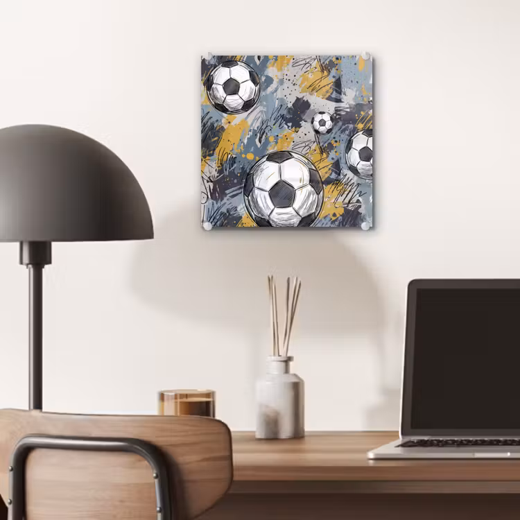 Voetbal - Abstract - Sport - Kleurrijk plexiglas 5mm klein -sfeer6