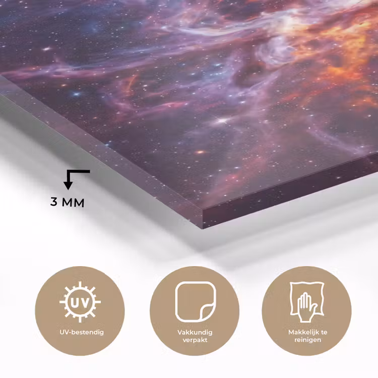 Space - Stars - Abstract - Colorful plexiglas 5mm klein -sfeer2