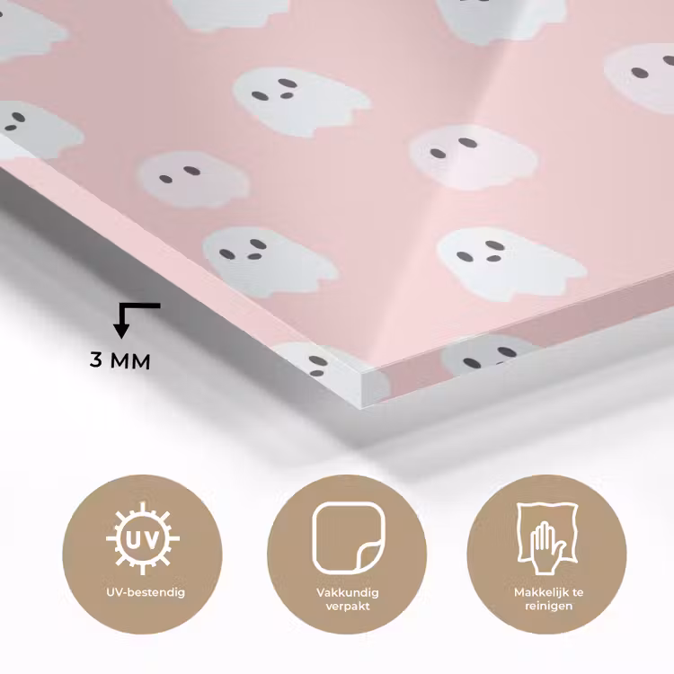 Spookjes - Patroon - Roze plexiglas 5mm klein 11 -sfeer2