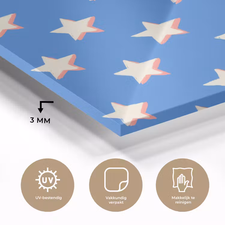 Sterren - Patroon - Blauw plexiglas 5mm klein 11 -sfeer2