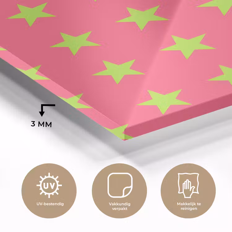 Sterren - Patroon - Roze plexiglas 5mm klein 11 -sfeer2