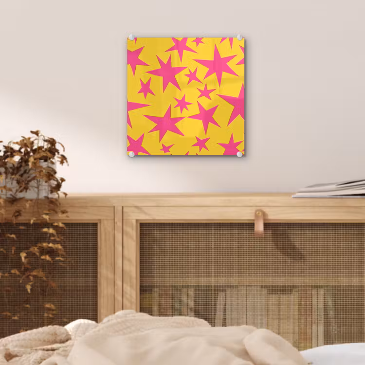 Sterren - Patroon - Roze - Geel plexiglas 5mm klein 11 -sfeer4