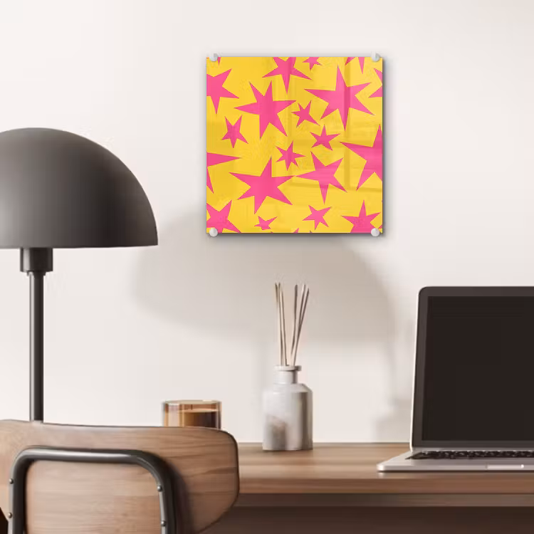Sterren - Patroon - Roze - Geel plexiglas 5mm klein 11 -sfeer6