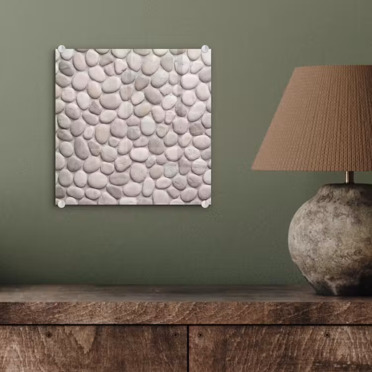 Steen - Kiezel - Natuur - Minimalistisch - Beige plexiglas 5mm klein -sfeer3