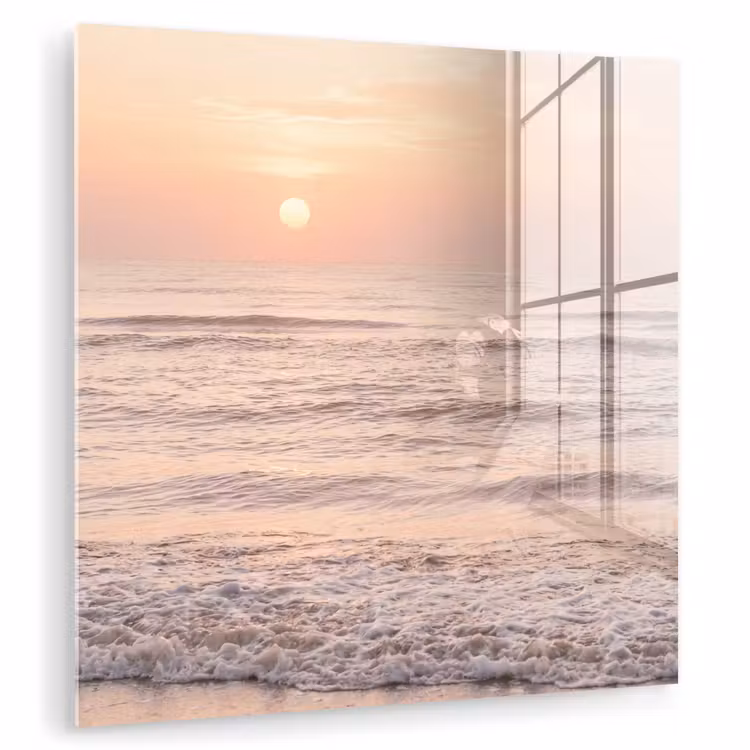 Zon - Strand - Roze plexiglas 5mm klein -zzzproduct_nieuw