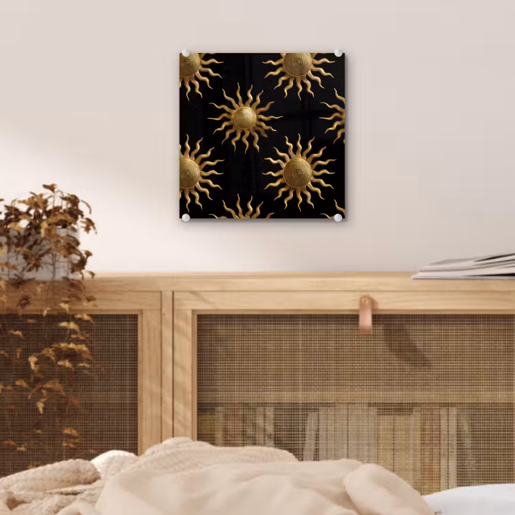 Zon - Patroon - Luxe - Goud - Zwart plexiglas 5mm klein 11 -sfeer4