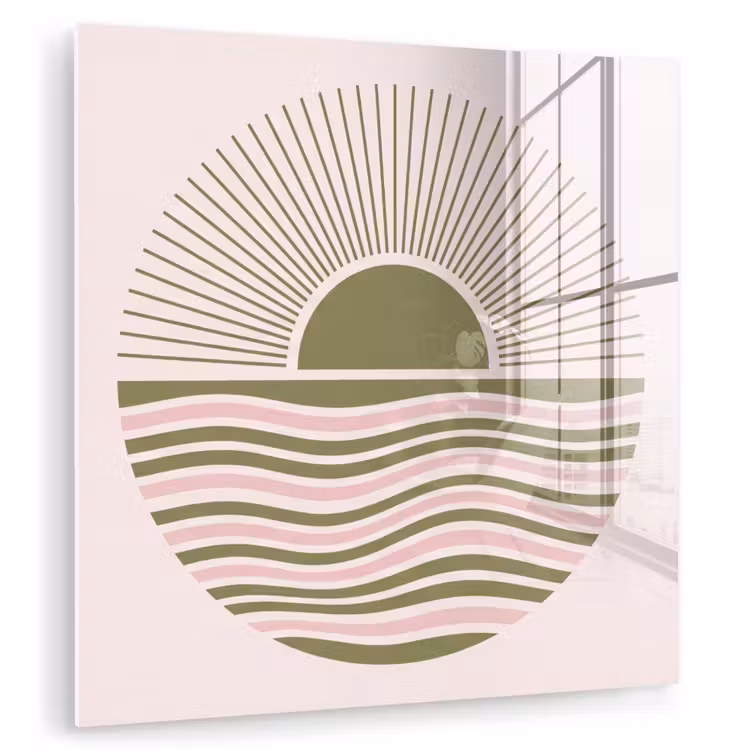 Zon - Zee - Abstract - Modern - Roze plexiglas 5mm klein -zzzproduct_nieuw