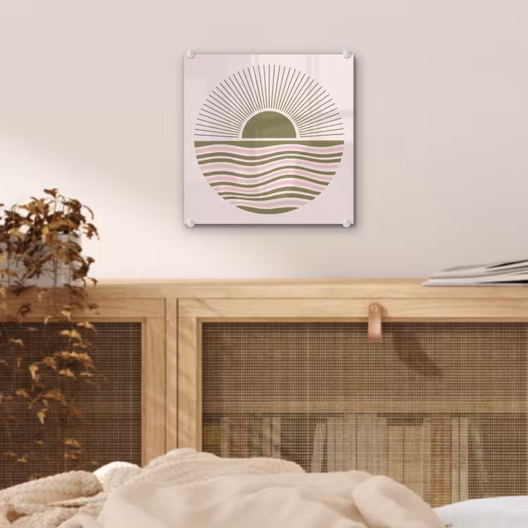 Zon - Zee - Abstract - Modern - Roze plexiglas 5mm klein -sfeer4