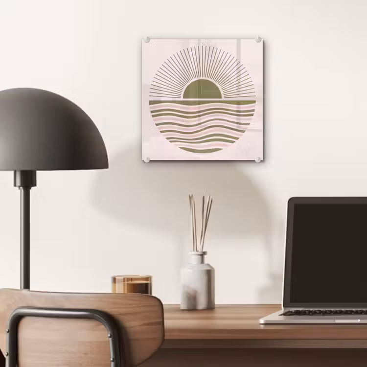 Zon - Zee - Abstract - Modern - Roze plexiglas 5mm klein -sfeer6