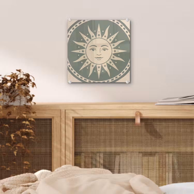 Zon - Sterren - Astrologie - Vintage - Groen plexiglas 5mm klein -sfeer4