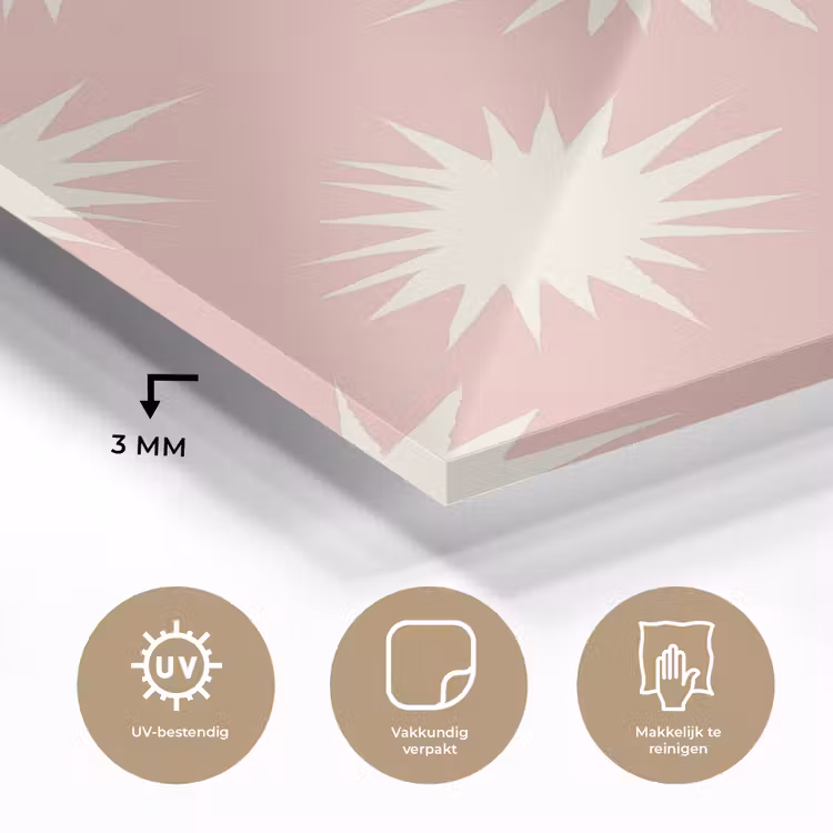 Zonnen - Patroon - Roze plexiglas 5mm klein 11 -sfeer2