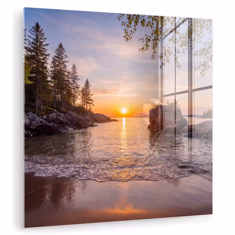 Zonsondergang - Kust - Water - Natuur - Oranje plexiglas 5mm klein -zzzproduct_nieuw