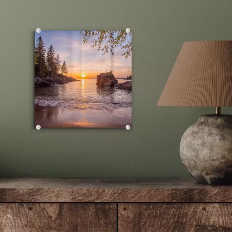 Zonsondergang - Kust - Water - Natuur - Oranje plexiglas 5mm klein -sfeer3