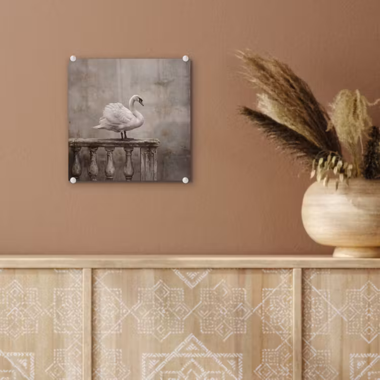 Zwaan - Elegant - Dieren - Wit plexiglas 5mm klein -sfeer5