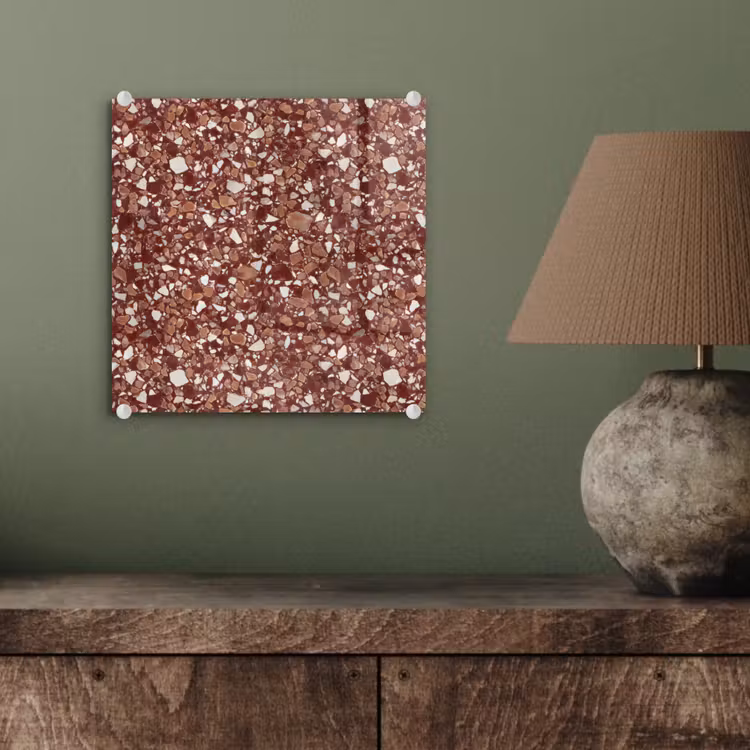 Terrazzo - Patroon - Steentextuur - Roodbruin plexiglas 5mm klein 11 -sfeer3